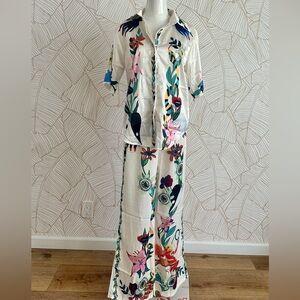 Floral Embroidered Two-Piece Set